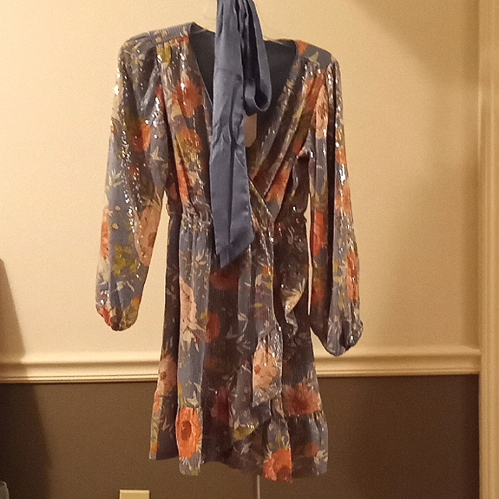 Lauren Conrad Floral Sequin Dress
